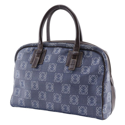 Loewe Anagram Mini Boston Denim Blue Women's Handbag