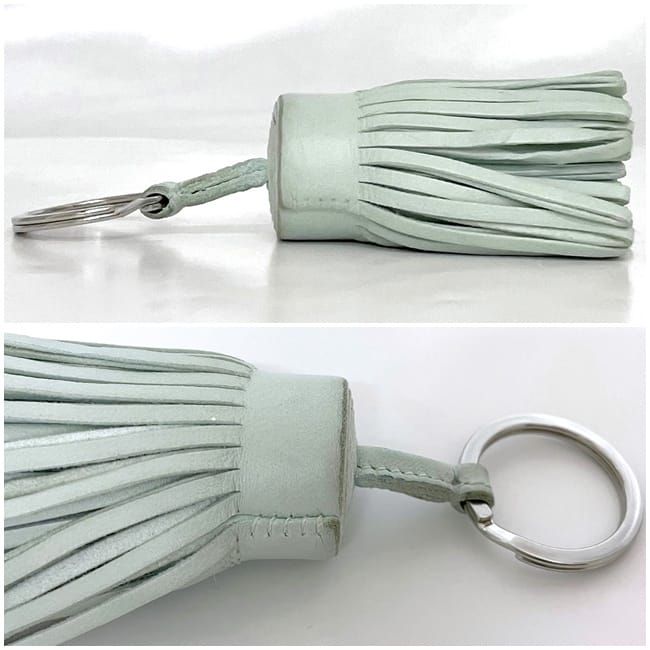 Hermes Key Ring Carmen Light Green Excellent Condition Leather Preowned