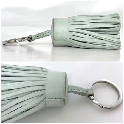 Hermes Key Ring Carmen Light Green Excellent Condition Leather Preowned