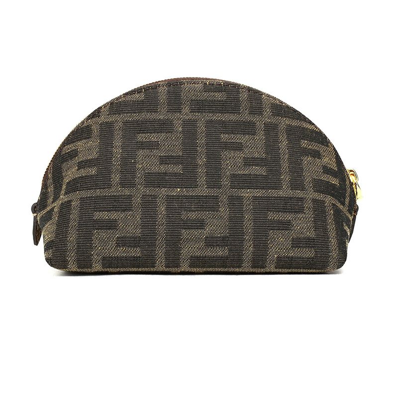 Fendi Pouch Brown FF Jacquard Fabric Brown