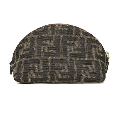 Fendi Pouch Brown FF Jacquard Fabric Brown