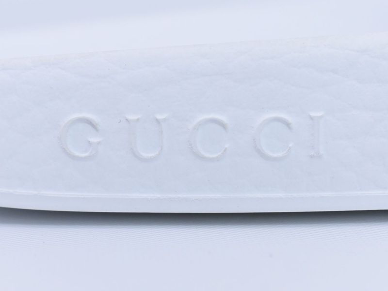 Authentic Gucci × Palace Logo Sherry Line Sandals 39 Rubber White Khaki Red