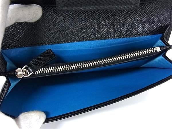 Bvlgari Leather Bifold Long Wallet Men Ladies Black Fh7541