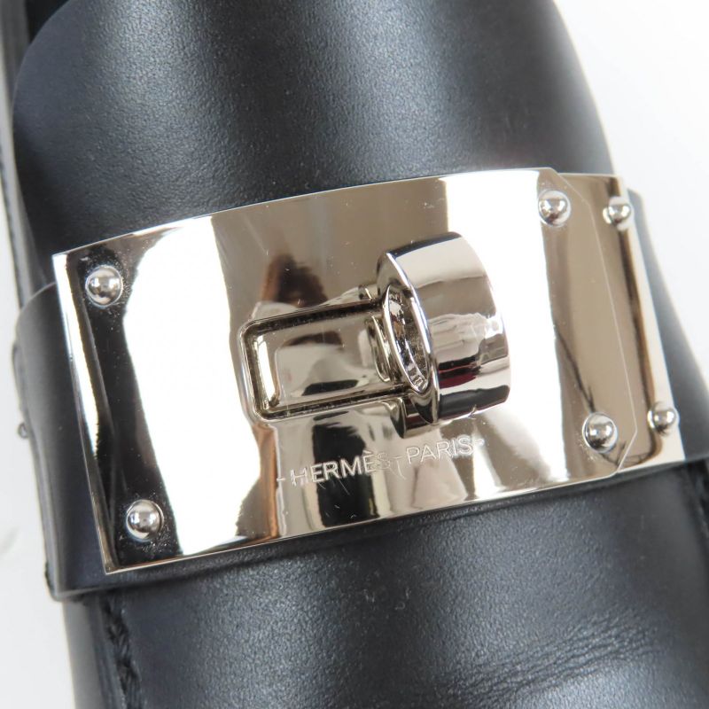 Hermes 2023 232075z Moccasin Hot Silver Hardware Kelly Buckle Leather Loafer
