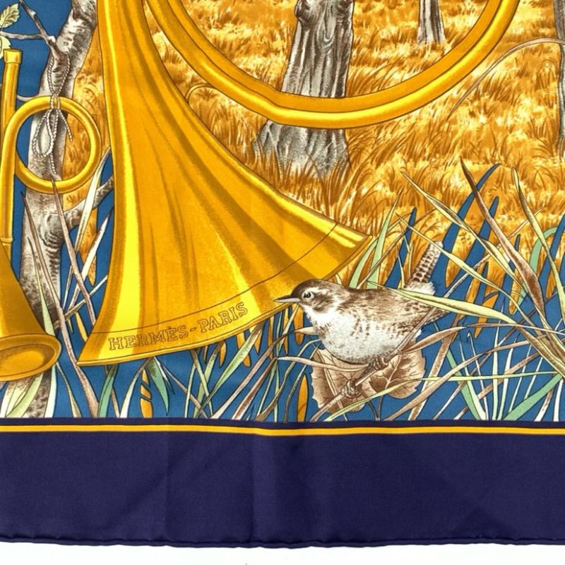 Hermes Carre 90 Chasse Au BOIS Hunting In The Woods Silk Scarf