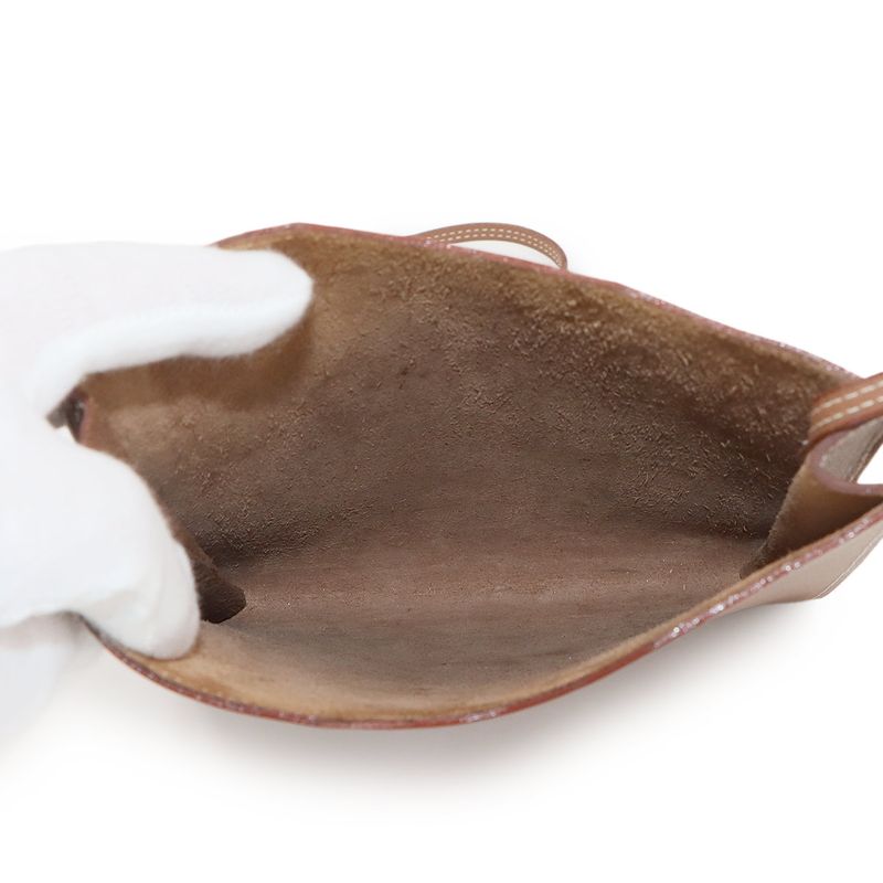 Hermes Onimaitou Shoulder Bag Pochette Evercolor Brown Onimaitou 90299346