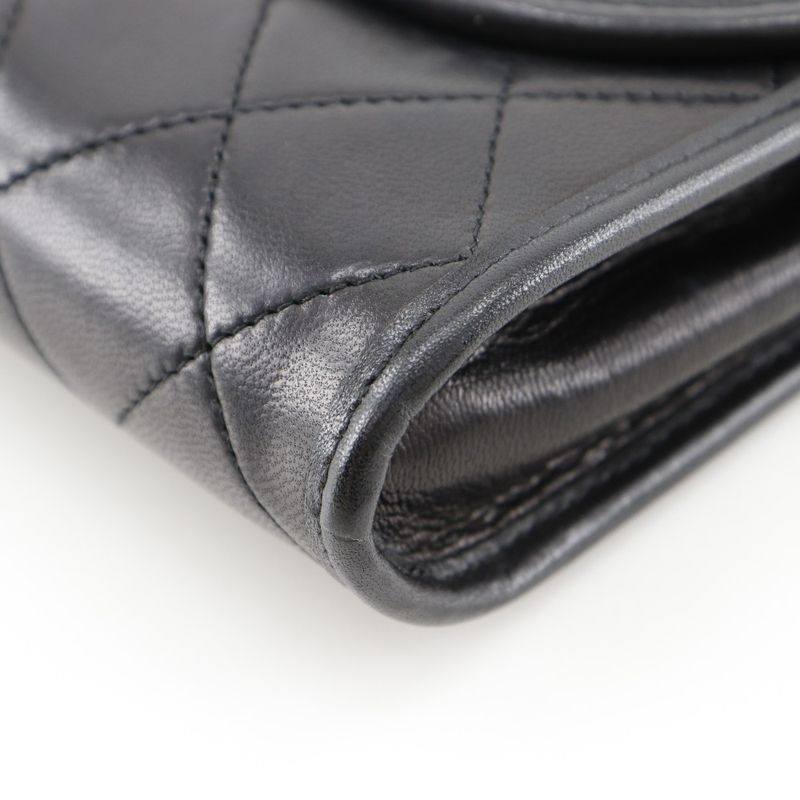 Chanel Matelasse Mini Chain Shoulder C00060 Lambskin Black Ladies Shoulder Bag