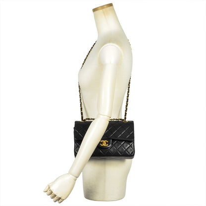 Chanel Matelasse 23 Chain Shoulder Bag Black Gold Hardware Coco Mark