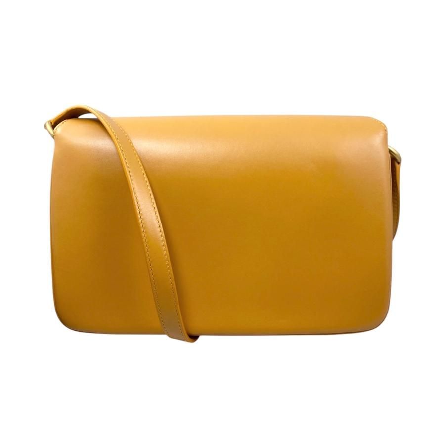 Saint Laurent Shoulder Bag Mayon Satchel 649795 Leather Orange Gold Hardware