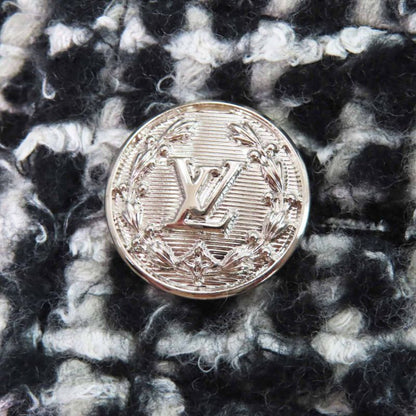 Louis Vuitton 2021 LV Buttoned Tweed Box Pleated Short Sleeved Dress Black