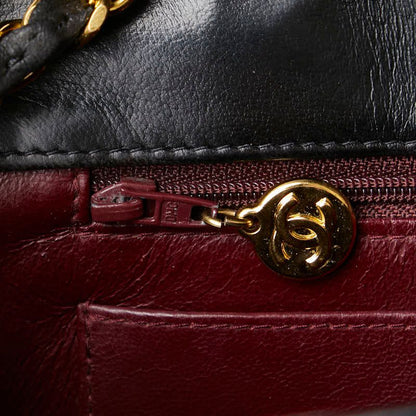 Chanel Matelasse Diana 25 Coco Mark Crossbody Chain Shoulder Bag Black Lambskin