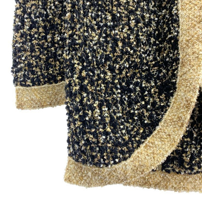 [chanel | 2019aw | Wool Silk Blend Tweed Knit Long Cardigan | 34 | Black Gold