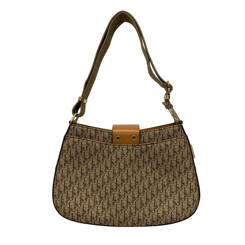 Dior/christian Dior Shoulder Bag Street Chictrotter Beige And Brown Leather