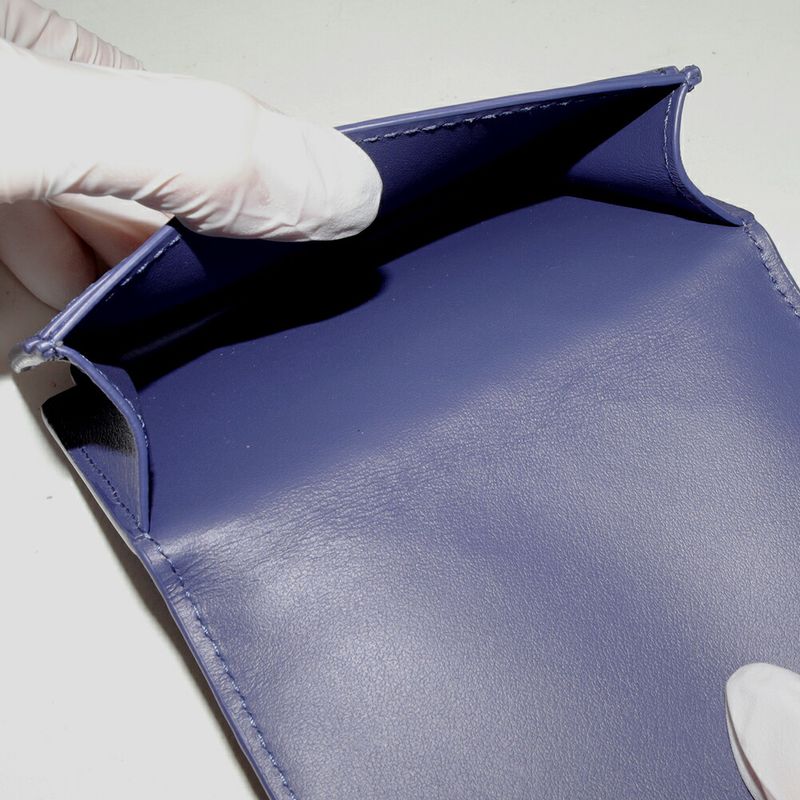 Bottega Veneta Business Card Holder With Depth Intrecciato Calf Blue Outlet