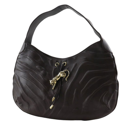 Cartier Panthère Panther Leather Brown Women's Shoulder Bag