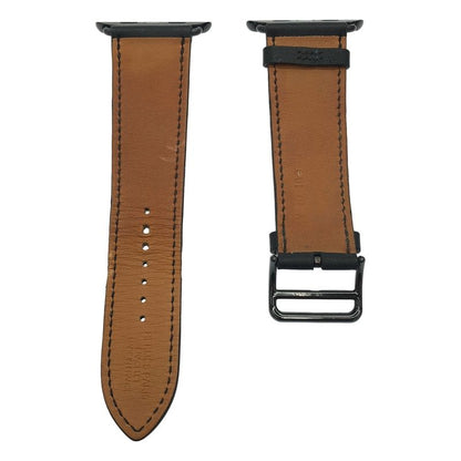 Hermes Noir Black Simple Tour Apple Watch Leather Belt Black