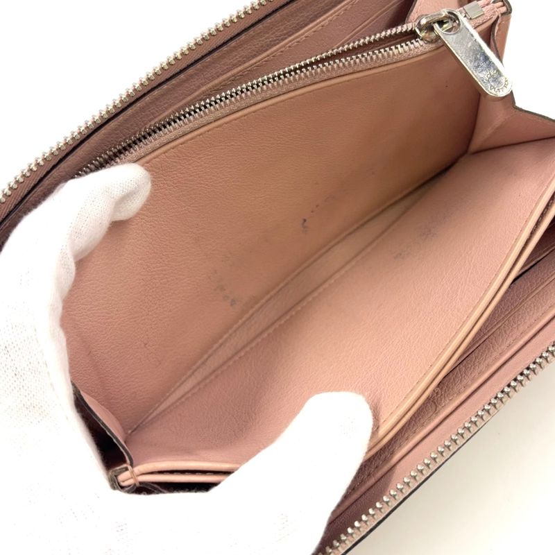 Louis Vuitton Zippy Wallet Mahina Magnolia Leather Light Pink Round Zipper Long