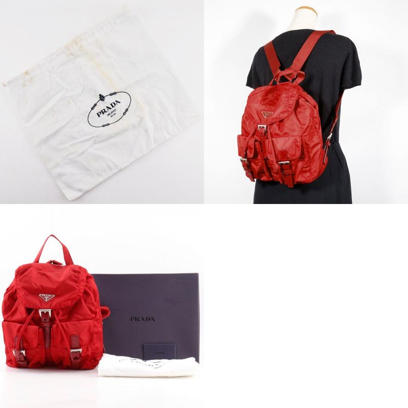 Prada VERA Sport Bz6677 Nylon Rosso Red Women's Backpack/daypack