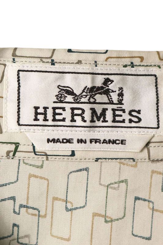 Hermes H All-over Print Long Sleeve Shirt Men 39