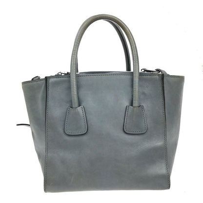 Prada Hand Shoulder Bag 2way Gray Leather 88ka908