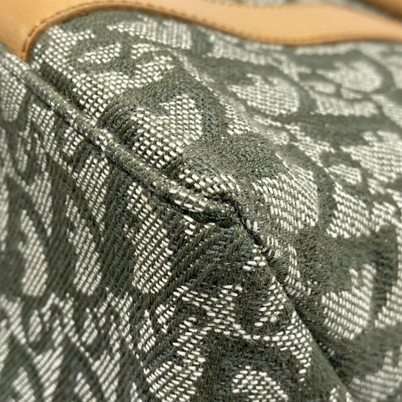 Dior/christian Dior Handbag Trotter Khaki×beige Leather