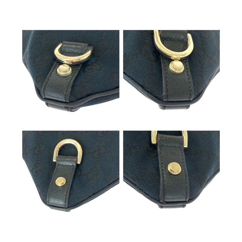 Gucci Abby Black Gold Hardware GG Canvas 131326 Shoulder Bag Women 505375