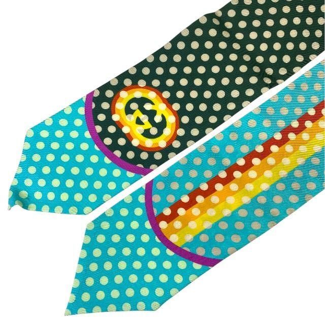Gucci 741890 Scarf Bandana Interlocking G Accessories Small Pattern Dotted Silk