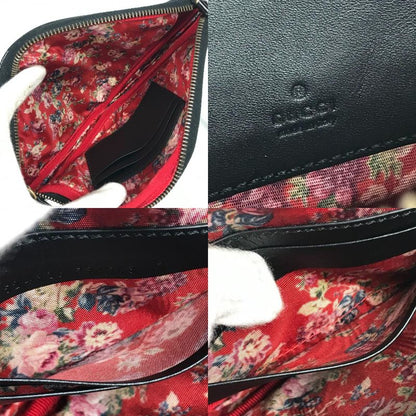 Gucci Clutch Bag Game List Logo 524316 Patent Leather Black