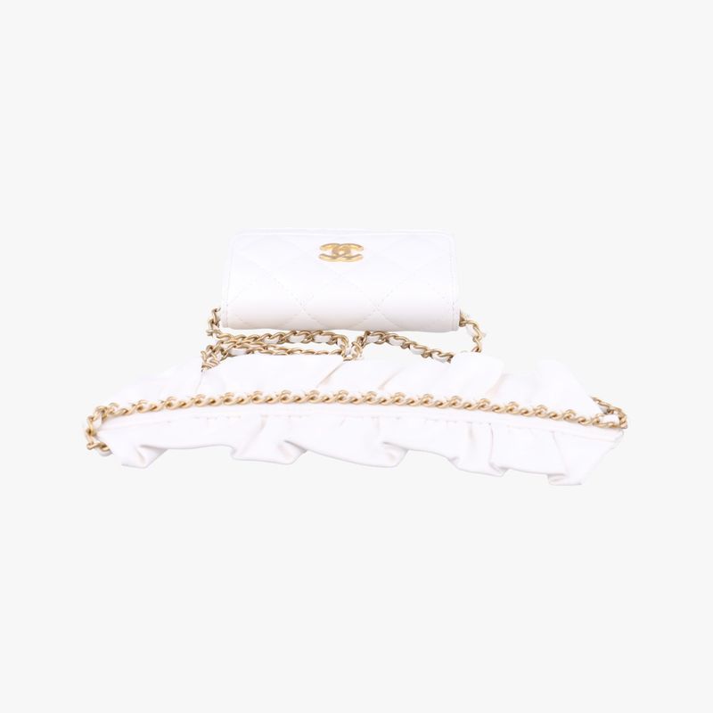 CHANEL  Matelasse Coco Mark White Lambskin Ap1895 30638768