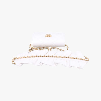 CHANEL  Matelasse Coco Mark White Lambskin Ap1895 30638768