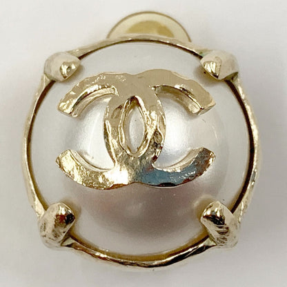 Chanel Cocomark Pearl Earring Accessories Gold X White