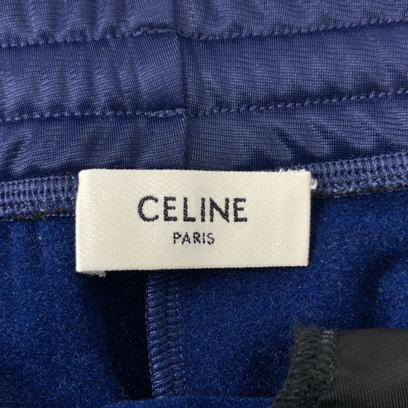 Celine - Sideline Logo Embroidery Flared Track Pants - S - Navy Orange - Women's