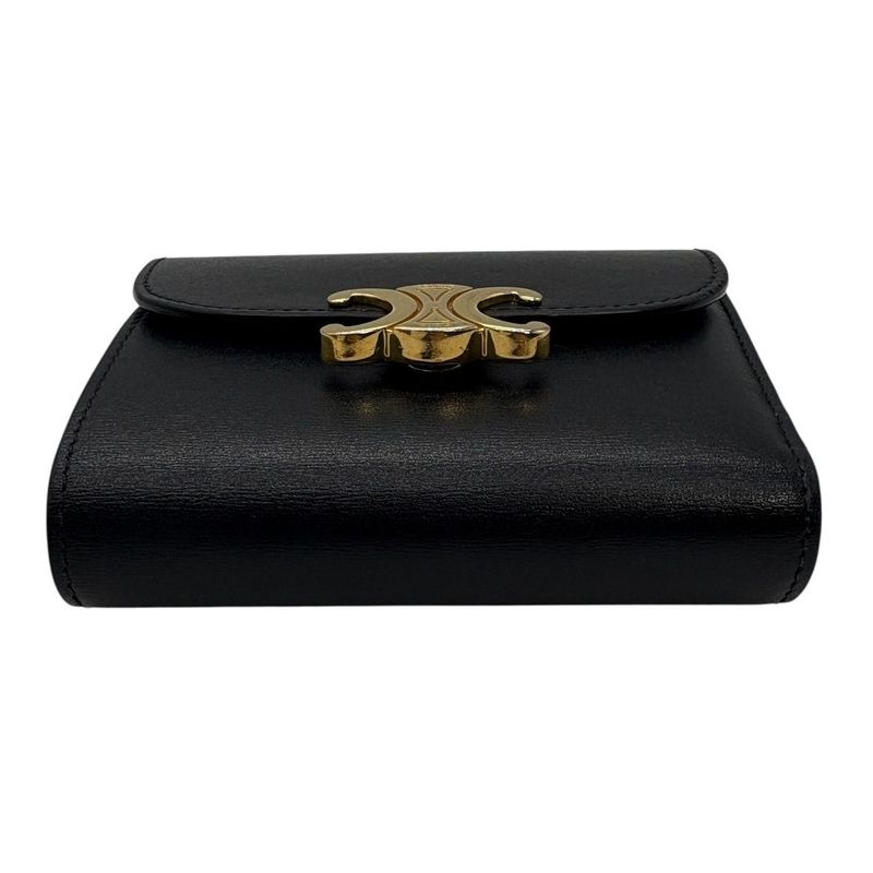 2992 Celine Small Flap Wallet Triomphe Shiny Calfskin 10d783dpv.38no Trifold