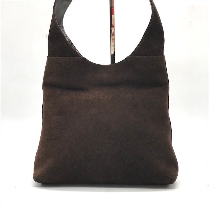 Gucci Suede Triple Zipper Vintage Shoulder Bag Brown