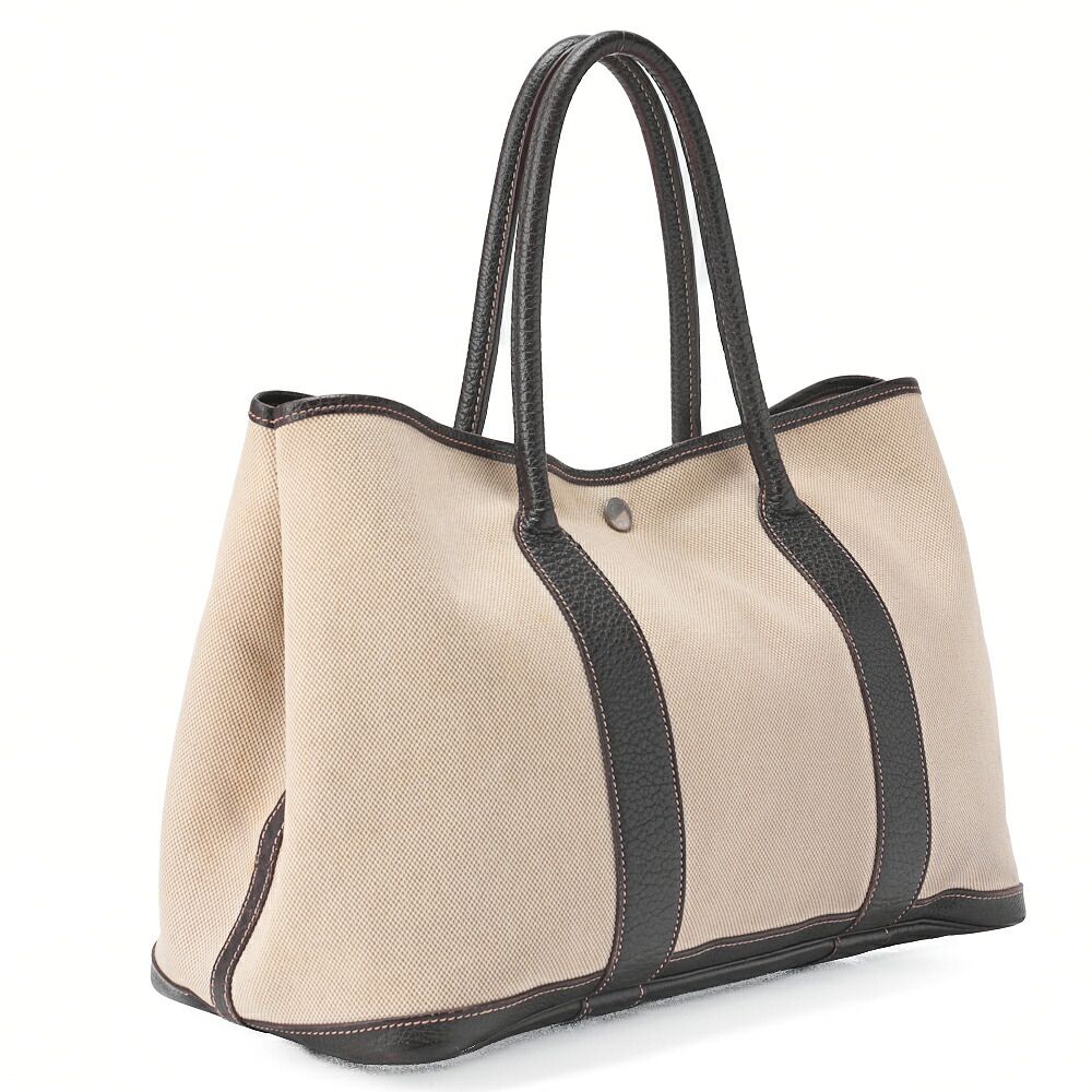 Hermes Garden Party PM Tote Bag Canvas Brown (silver Hardware) Ladies Bag Brand