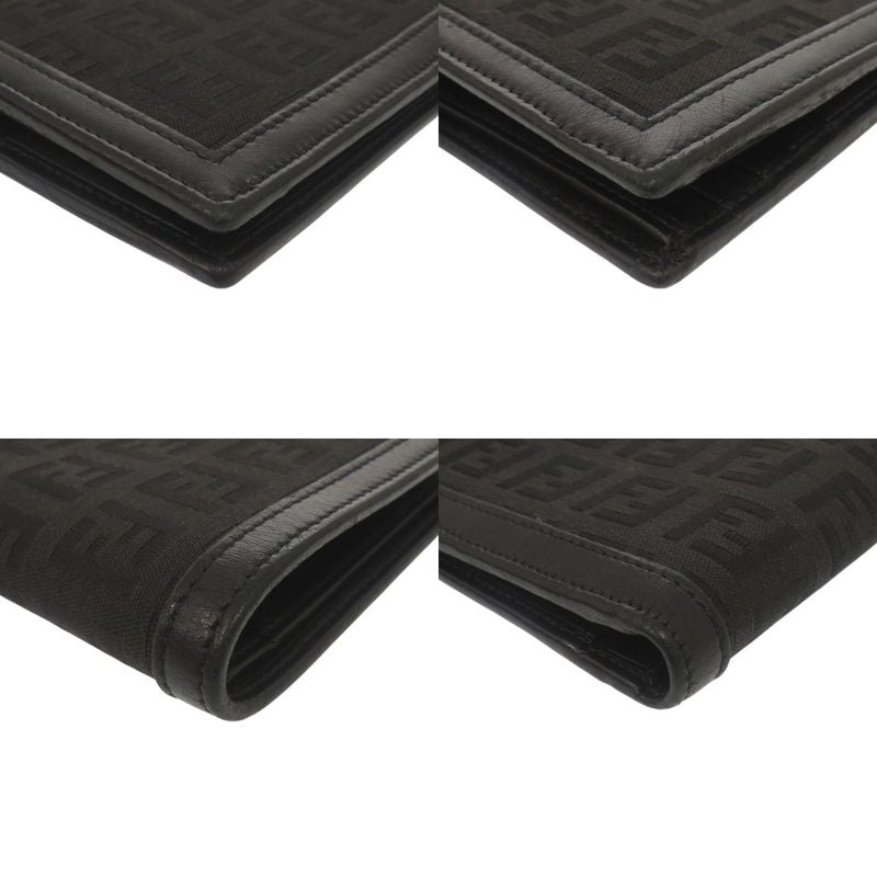 Fendi Zucca 7m0001 Canvas Black Bifold Wallet Black 0887 Fendi