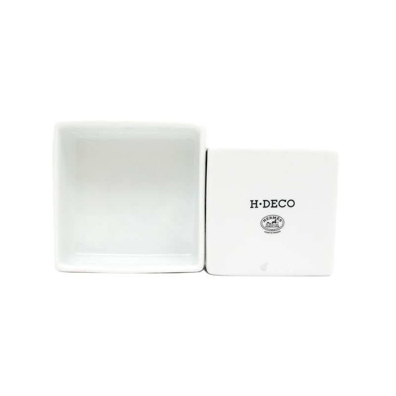 Hermes Sugar Box H DECO White Black Pottery Accessories Others