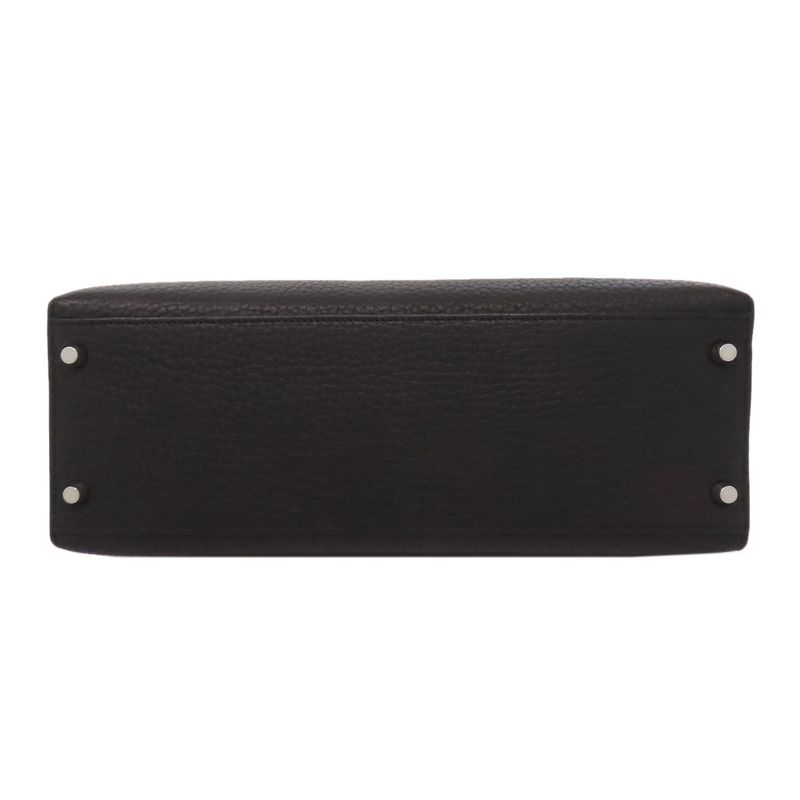 Hermes Kelly 32 Outer Stitch Silver Hardware Handbag Fjord Women