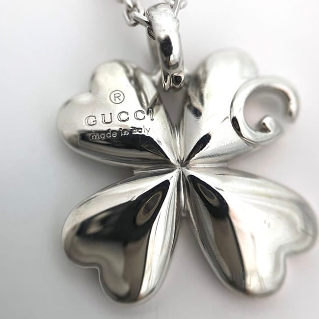 Gucci Clover Necklace Silver Polished Ag 925