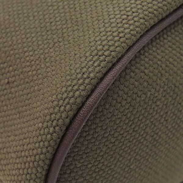 Hermes Pouch Dog Treat Pouch Cotton Canvas Leather Khaki and Foo Silver