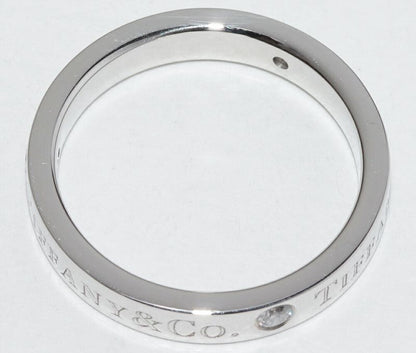 Tiffany & Co Ring Pt950 Diamond 3P (007ct) T&CO Band Ring With Flat Band Ring