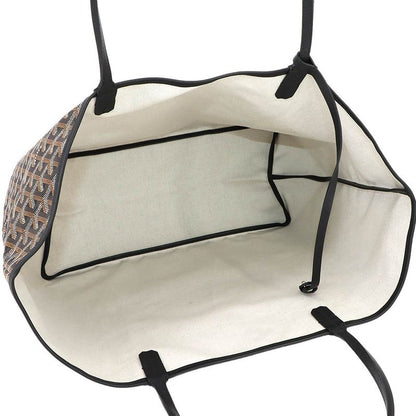 Exhibited Goyard Saint Louis GM Tote Bag Herringbone PVC Leather Black Saint