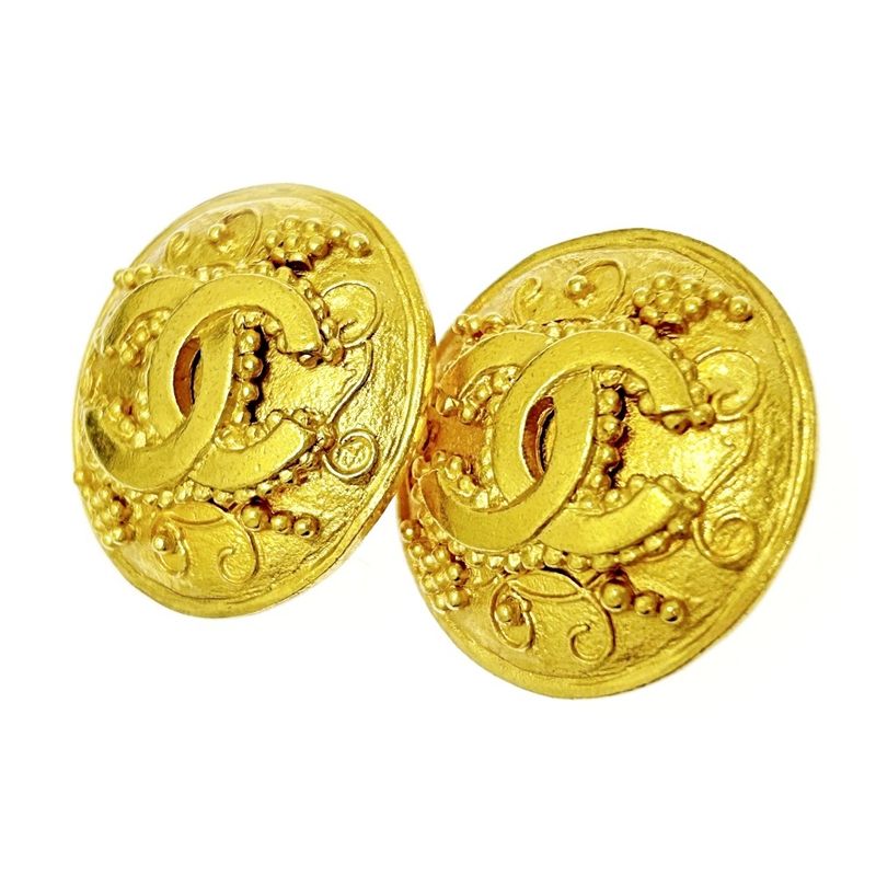 Chanel GP 96a Coco Mark Round Earrings Ladies 306701 Earrings