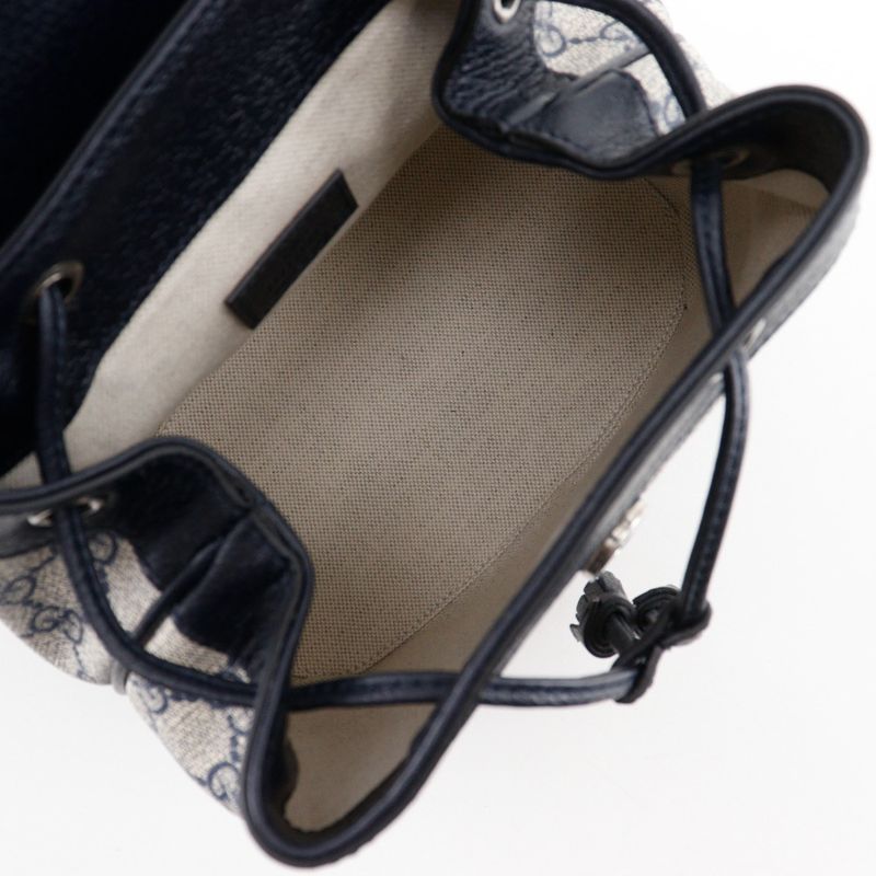 Gucci Ophidia Mini 795221 GG Supreme Canvas Gray/navy Blue Ladies Backpack/daypa