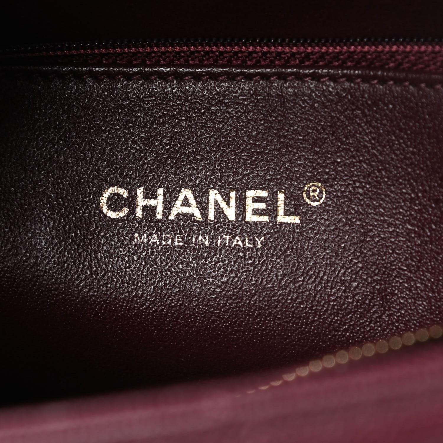 CHANEL Caviar Lizard Embossed Quilted Small Coco Handle Flap Burgundy