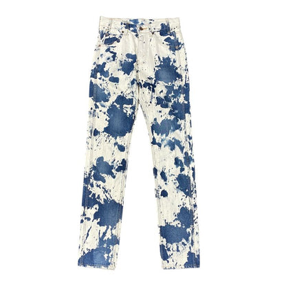 Em10013 Celine Bleached Denim Pants 27 White and Blue Men's Pants