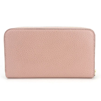Gucci Long Wallet 449347 Interlocking Leather Pink Gold Hardware Round Zipper