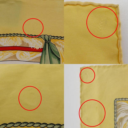 Hermes Carré 90 Vive Le Vent Windblown Silk Yellow Women's Scarf