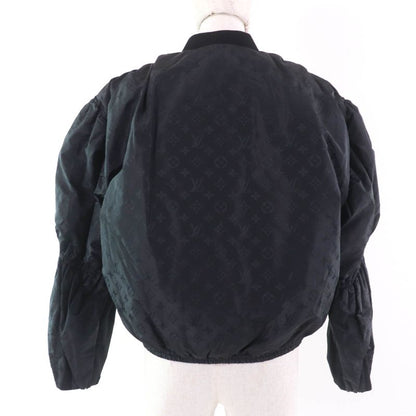 Louis Vuitton 22SS Silk Monogram Bishop Sleeve Bomber Jacket Black 36 Hanger