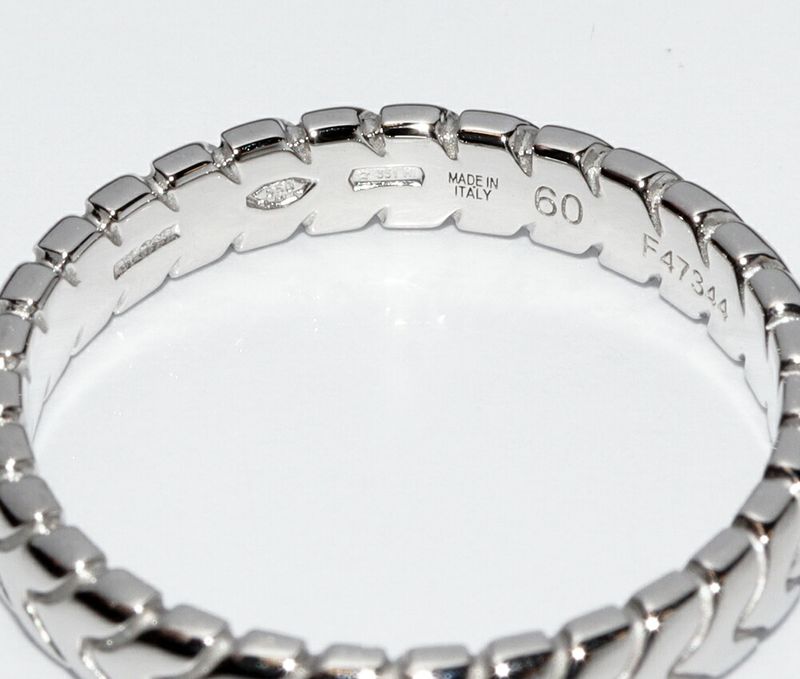 Bulgari Ring Pt950 Spiga Wedding Ring Width 4mm (016in) 349144